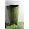 Image 12 : Planter, Assorted Rubbermaid Containers with Lids and Metal Bowl