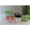 Image 8 : Planter, Assorted Rubbermaid Containers with Lids and Metal Bowl