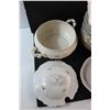 Image 9 : 24 pc Zsolnay Dish Set - Plates, Soup Bowl, Bowl, Serving Tray and Salt & Pepper Tray