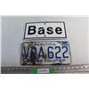 Image 1 : British Columbia (BC) License Plate and '' Base '' Sign 12'' x 6''