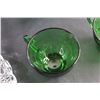 Image 11 : Hostess Glass Set (4) Plates and (1) Cup and (4) Green Glass Tea Cups