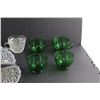 Image 2 : Hostess Glass Set (4) Plates and (1) Cup and (4) Green Glass Tea Cups