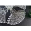 Image 5 : Hostess Glass Set (4) Plates and (1) Cup and (4) Green Glass Tea Cups