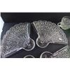 Image 9 : Hostess Glass Set (4) Plates and (1) Cup and (4) Green Glass Tea Cups