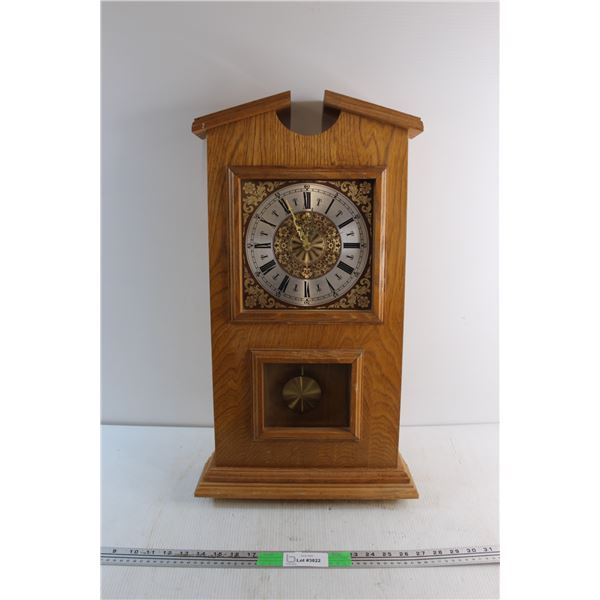 Vintage Wooden Grandmother Wall Clock - As Is