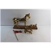 Image 6 : Brass Horse on a Wooden Stand with a Union Jack Flag