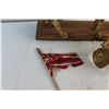 Image 9 : Brass Horse on a Wooden Stand with a Union Jack Flag