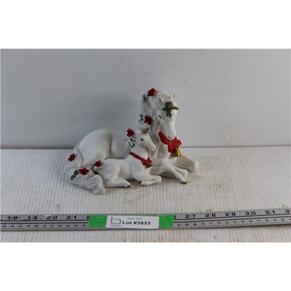 Yuletide Blessing Fine Porcelain Unicorns Figurine