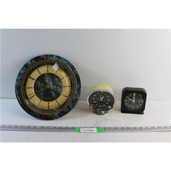 Cardinal Quartz Clock and (2) Alarm Clocks - As Is