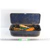 Image 1 : Tool Box with Assorted Tools - Screwdrivers, Wrenches & Measuring Tape