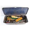 Image 2 : Tool Box with Assorted Tools - Screwdrivers, Wrenches & Measuring Tape