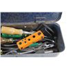 Image 3 : Tool Box with Assorted Tools - Screwdrivers, Wrenches & Measuring Tape