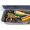 Image 4 : Tool Box with Assorted Tools - Screwdrivers, Wrenches & Measuring Tape