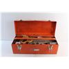 Image 6 : Craftsman Tool Box with Assorted Tools - Handsaw, Sockets, Wrenches, Screwdrivers and Measuring Tape