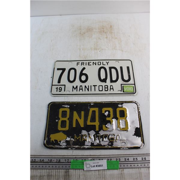 (2) Manitoba License Plates