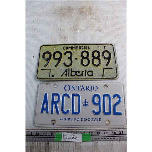 Ontario & Commercial Alberta License Plates