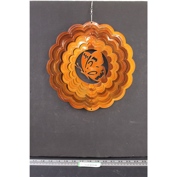 Butterfly Copper Color Outdoor Whirly Decor - 11"