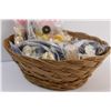 Image 5 : Wicker Fruit Basket & (5) Assorted Bags of Buttons