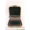 Image 1 : Remington Portable Typewriter in Carrying Case - Works, as is, some wear on case