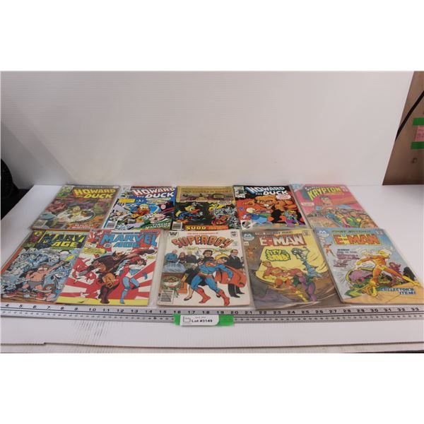 (10) Comicbooks: Howard the Duck, Marvel Age, Superboy, Superman, E-Man