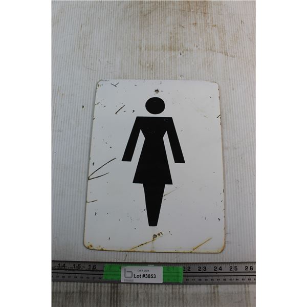 Ladies Bathroom Sign 12'' x 9''