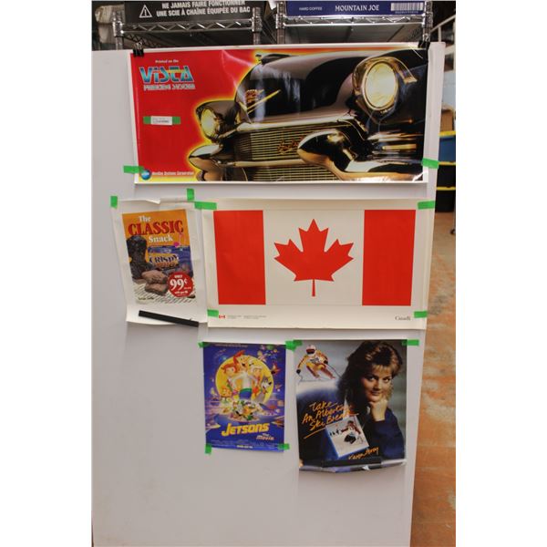 (9) Posters - Canadian Flag, Jetsons, and Vista Printing System