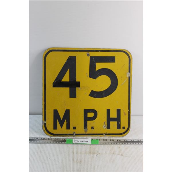 Speed Limit Sign 13'' - 45 M.P.H
