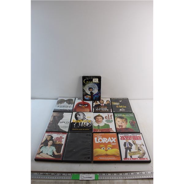 (13) DVD Movies - Angry Birds, Home Alone and 8 Mile