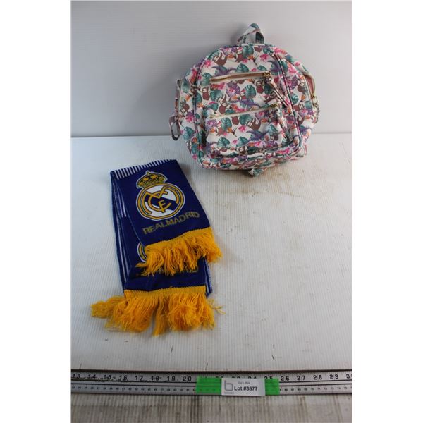 Real Madrid Scarf and Under One Sky Coala Backpack