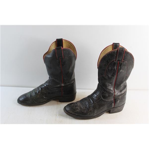 Leather Cowboy Boots - Size 10''
