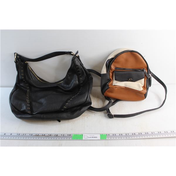 Leather Purse and Miniature Backpack