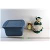 Image 1 : (2) Porcelain Dolls and Sterlite Tote 16'' x 9''