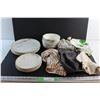Image 1 : 12 pc Plates & Bowls Set and Kitchen Towels