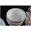 Image 7 : 12 pc Plates & Bowls Set and Kitchen Towels