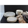 Image 8 : 12 pc Plates & Bowls Set and Kitchen Towels