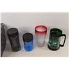Image 5 : Basket, Laundry Basket, Chevrolet Key Fob, (6) Mugs, Roughriders Mug, Glass Container, (3) Cups, Quo