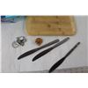 Image 7 : (3) Ice Cube Trays, Cutting Board, (2) Glasses, Candle Holder, Assorted Kitchen Ware
