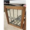 Image 3 : LEADED BEVEL GLASS WINDOWS, PAIR