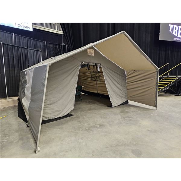 Lightweight Wall Tent (12 x 14 x 5 porch). Aluminum trusses/windows/stove jack