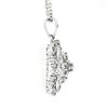 Image 5 : 14k White Gold 1.10 ctw Round & Baguette Diamond Cluster Pendant & 18" Chain
