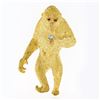 Image 1 : Vintage Craig Drake 18K Gold Ruby & Diamond Textured Gorilla Monkey Brooch Pin
