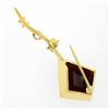 Image 4 : Solid 14k Yellow & White Gold Large Lozenge Bezel Set Garnet XOX Kite Pin Brooch