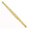 Image 3 : 18k Gold 0.46 ctw Diamond Emerald Open Textured Graduated Strap Statement Bracel