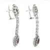 Image 3 : Vintage 14k Gold GIA Burma NO HEAT Ruby Diamond Flower Dangle Statement Earrings
