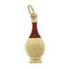 Image 2 : Vintage 18k Yellow Gold Canister Jug W/ Reddish Enamel Textured Charm Pendant