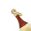 Image 4 : Vintage 18k Yellow Gold Canister Jug W/ Reddish Enamel Textured Charm Pendant