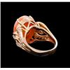 Image 3 : 5.68 ctw Pink Coral and Diamond Ring - 14KT Rose Gold