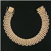 Image 3 : Unisex Vintage 14k Gold 7.75" Polished 9 Row Wide Brick Pattern Link Bracelet