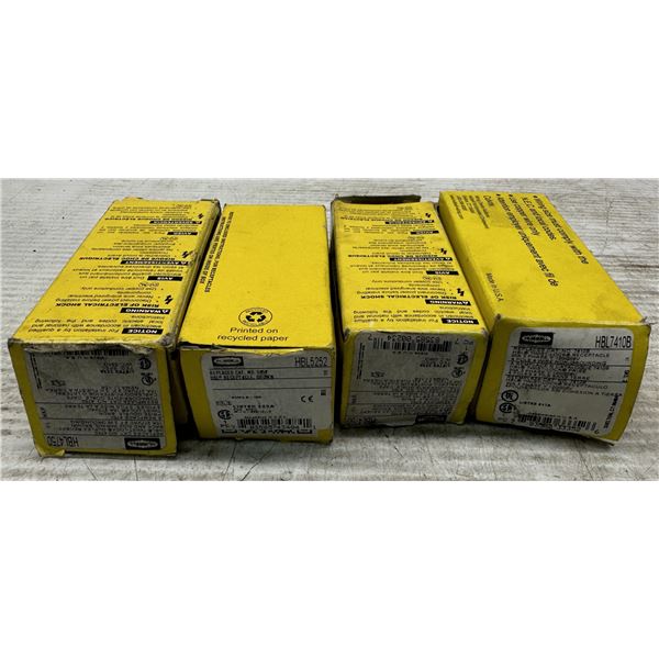 Lot of (4) Misc. Hubbell Receptacles
