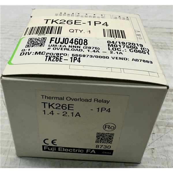 Fuji #TK26E-1P4 Thermal Overload Relay